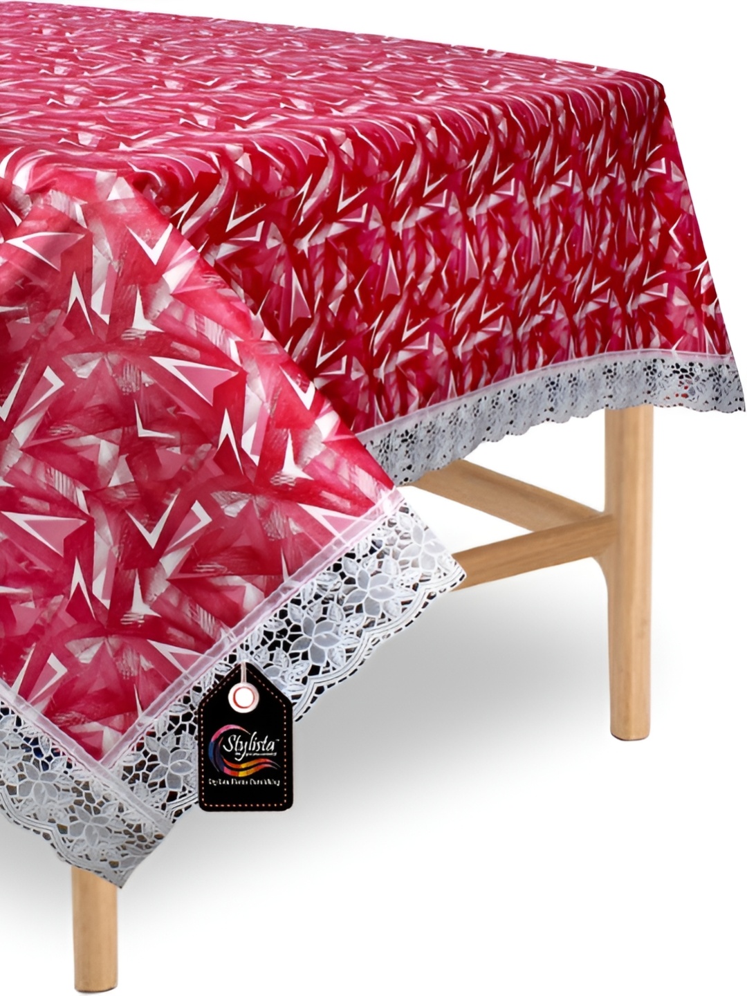 

Stylista Red & White Abstract Printed Waterproof 2-Seater Table Cover