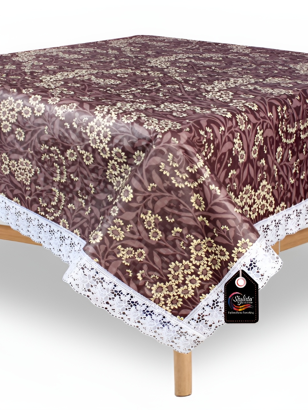 

Stylista Beige Floral Printed Waterproof 2-Seater Table Cover