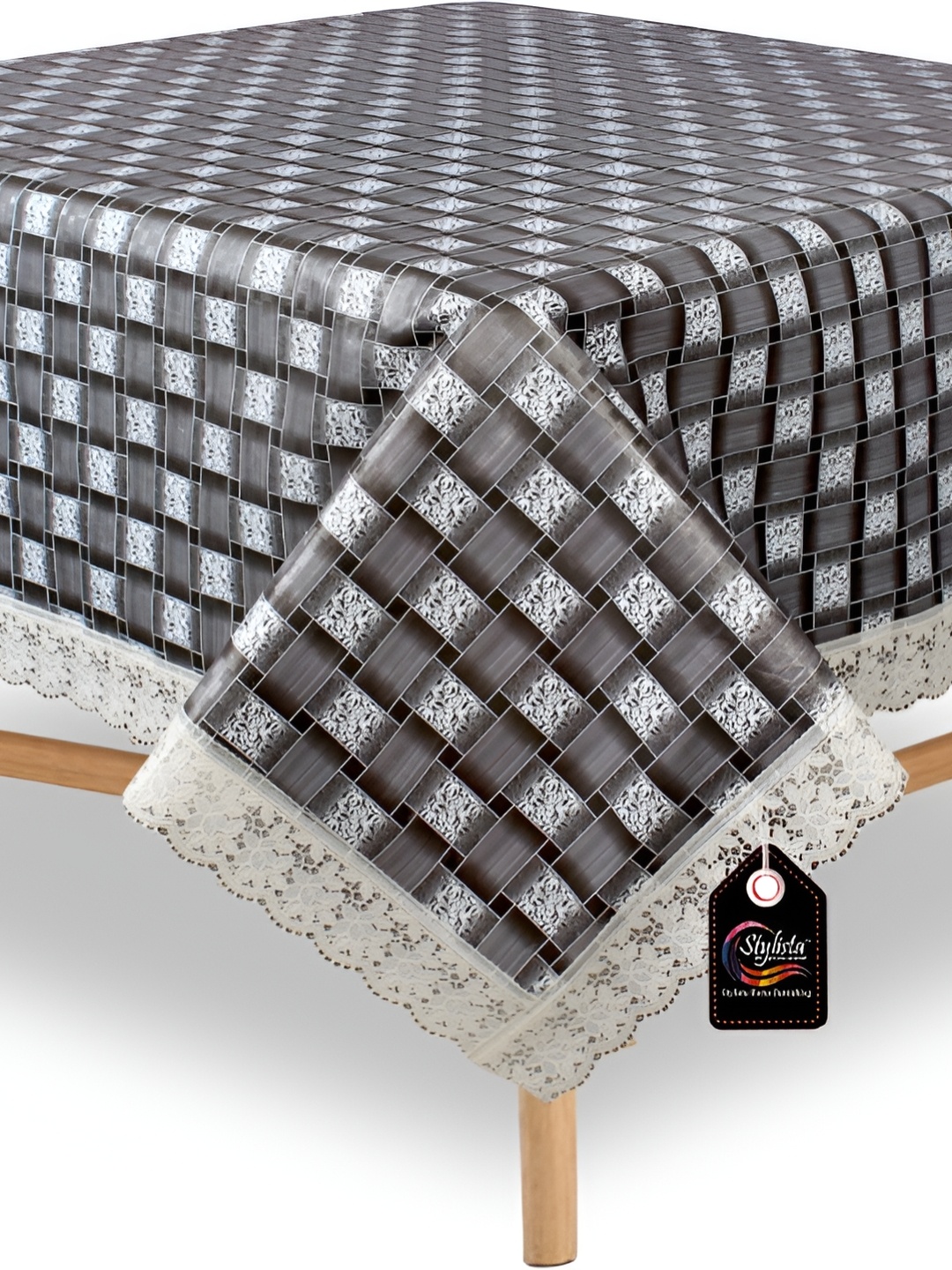 

Stylista Black & White Geometric Waterproof 6 Seater Table Cover