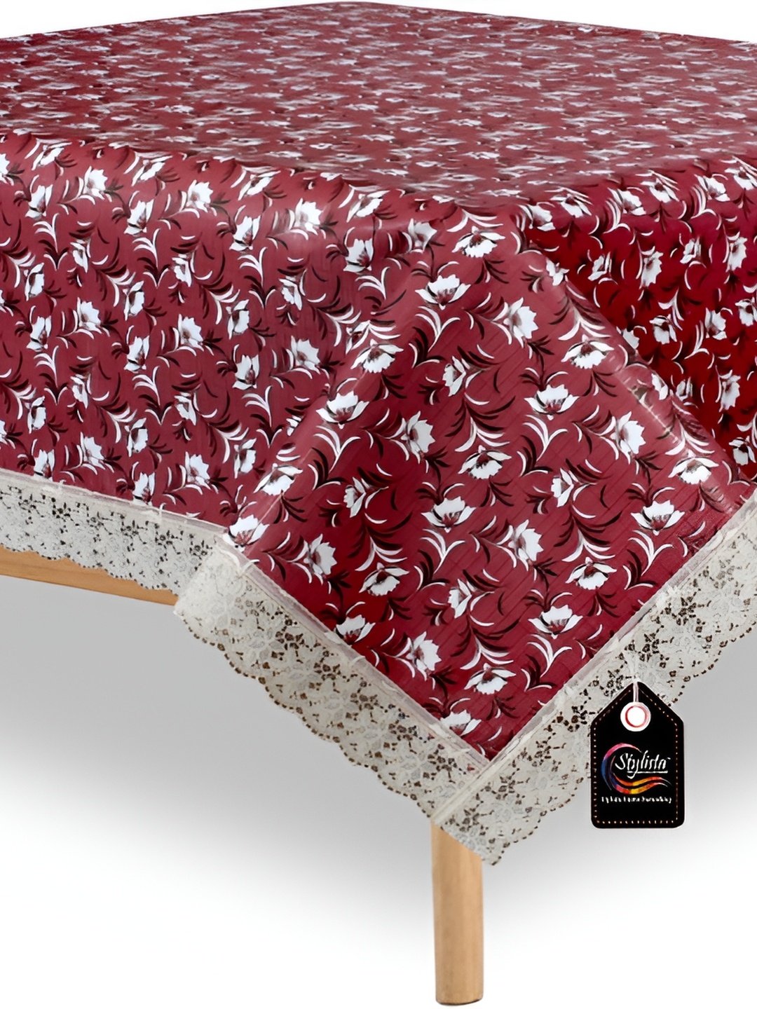 

Stylista Maroon & White Waterproof 4 Seater Table Cover