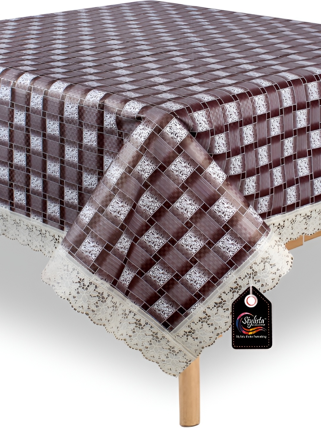 

Stylista Brown & White Printed 1.82 m x 1.82 m Waterproof Square Table Cover