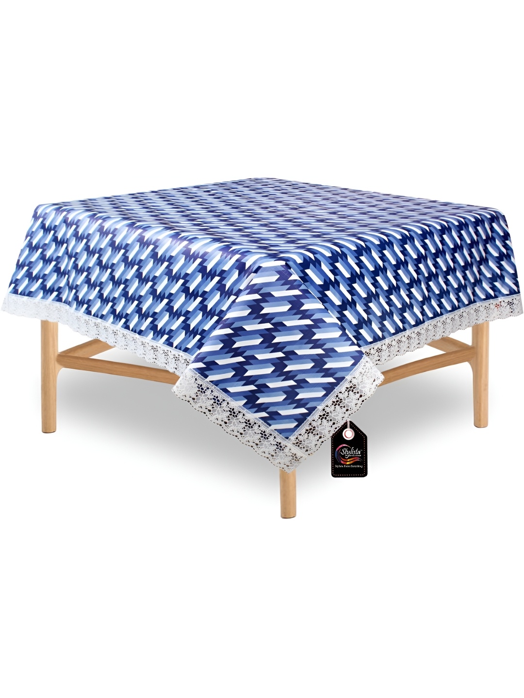 

Stylista Blue Geometric Printed Waterproof 4-Seater Table Cover