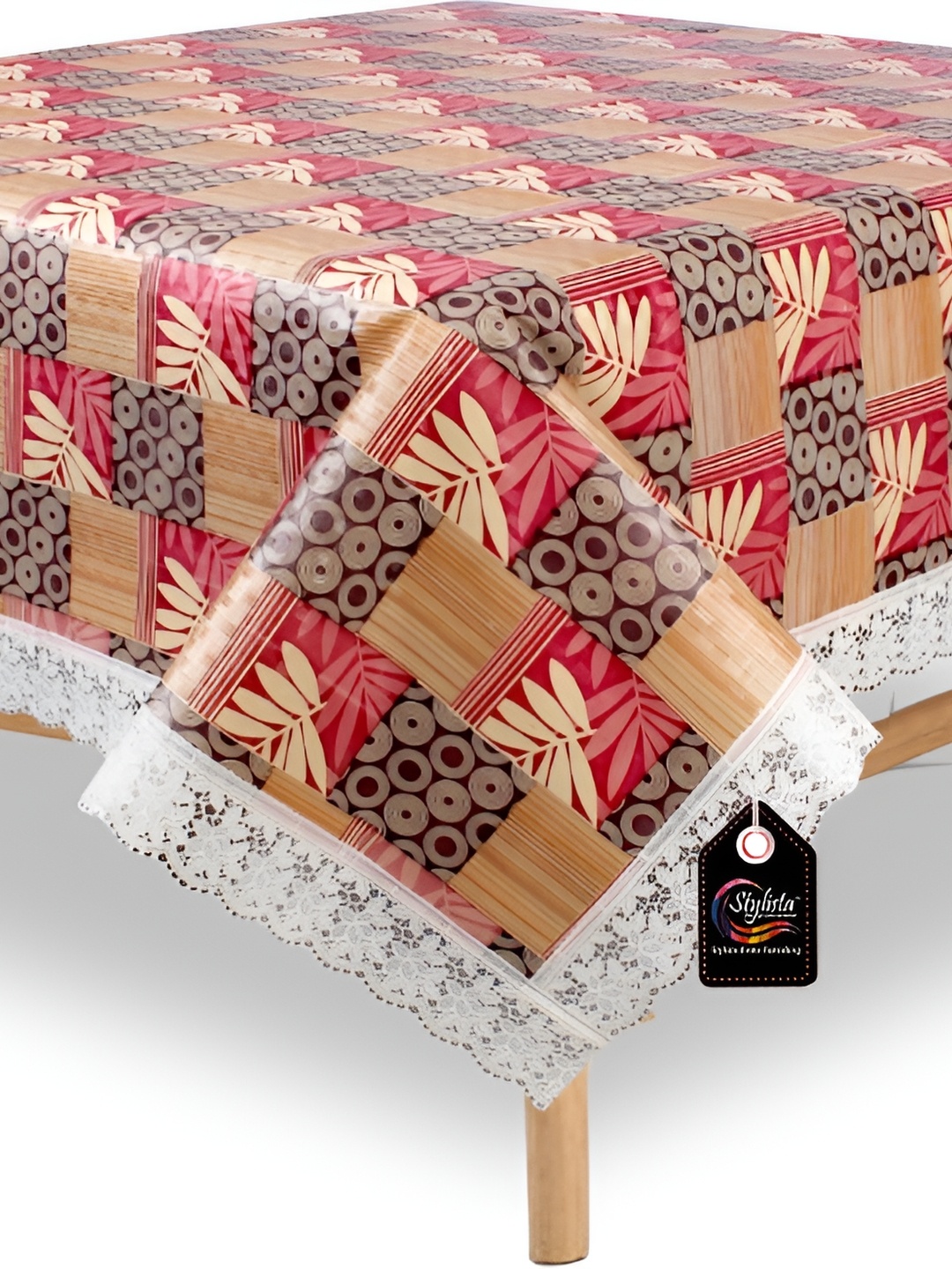 

Stylista Yellow 4 Pieces Floral Printed Waterproof Table Cover