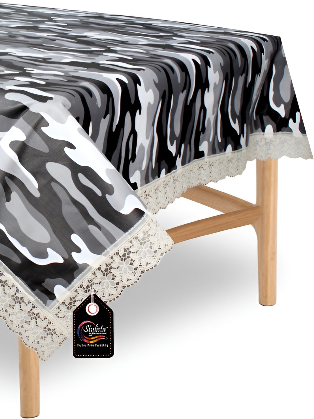 

Stylista White & Black Abstract Waterproof Plastic 2 Seater Table Cover