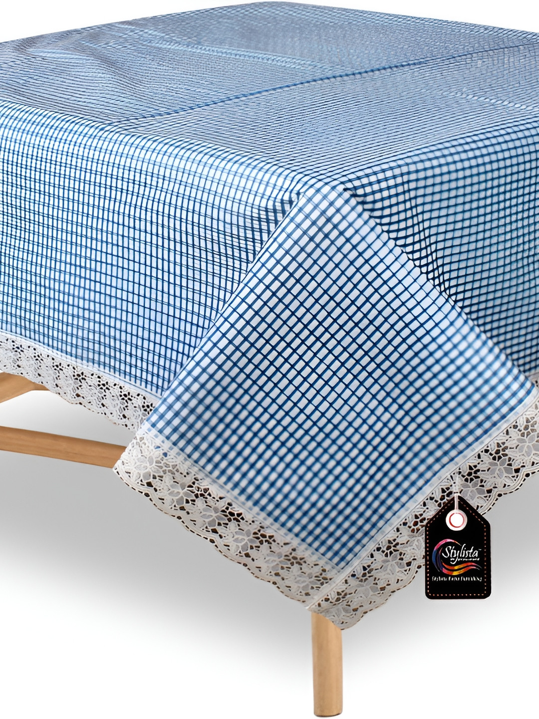 

Stylista Blue & White Geometric Square Waterproof 2-Seater Table Cover