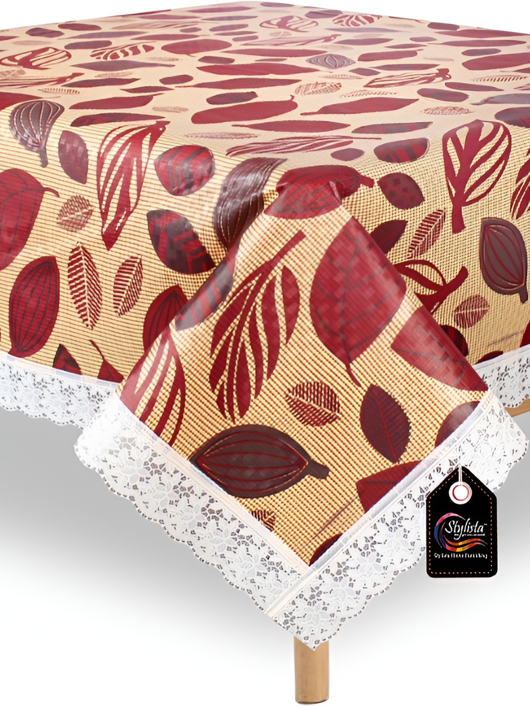 

Stylista Yellow 4 Pieces Floral Printed Waterproof Table Cover