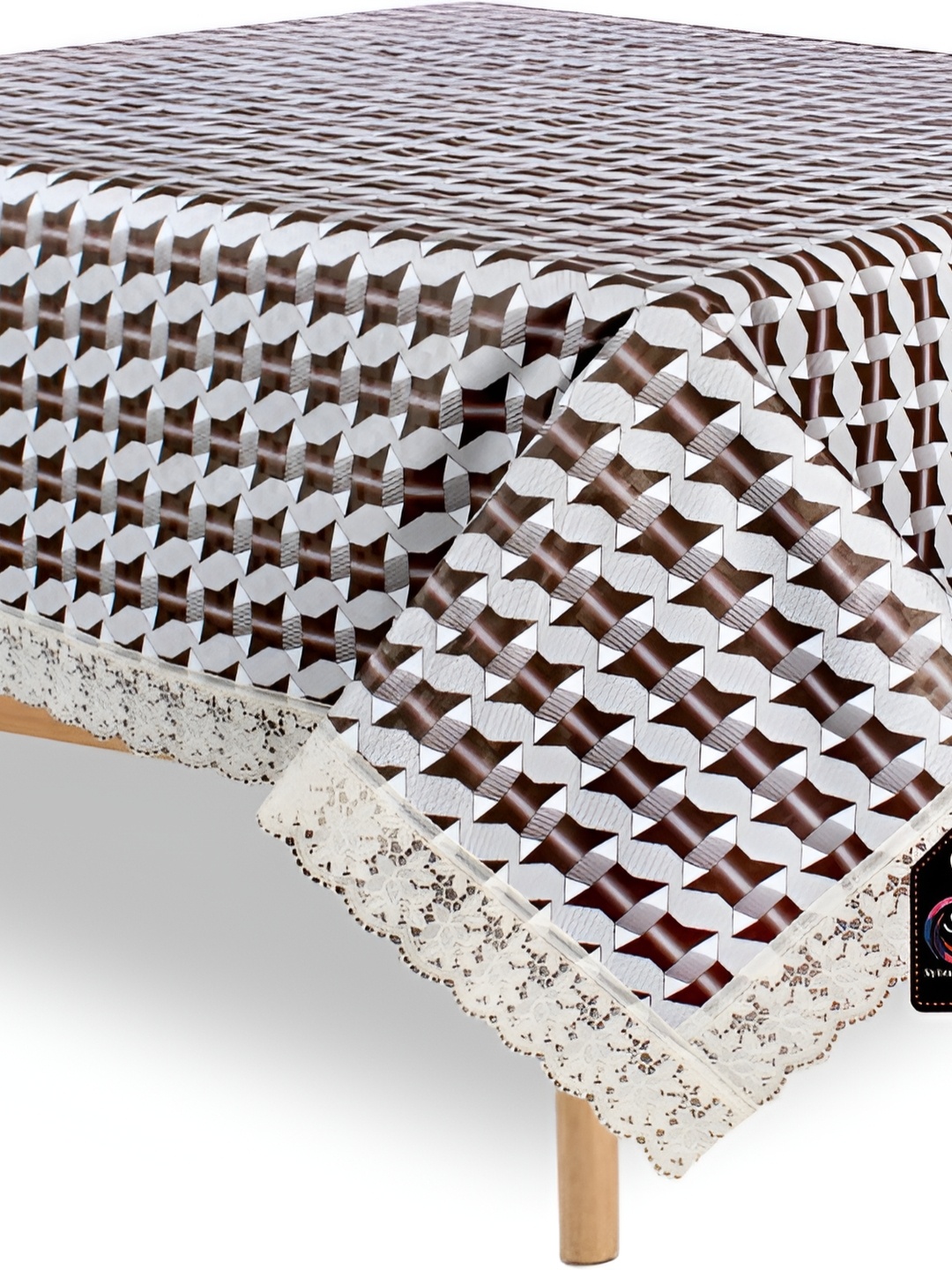 

Stylista Grey & Brown Self Design Waterproof Square 2 Seater Table Cover