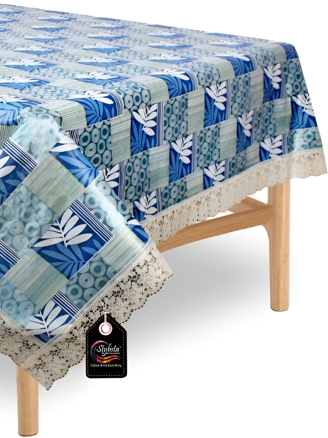 

Stylista Blue & white Floral Waterproof 4 Seater Square Table Cover