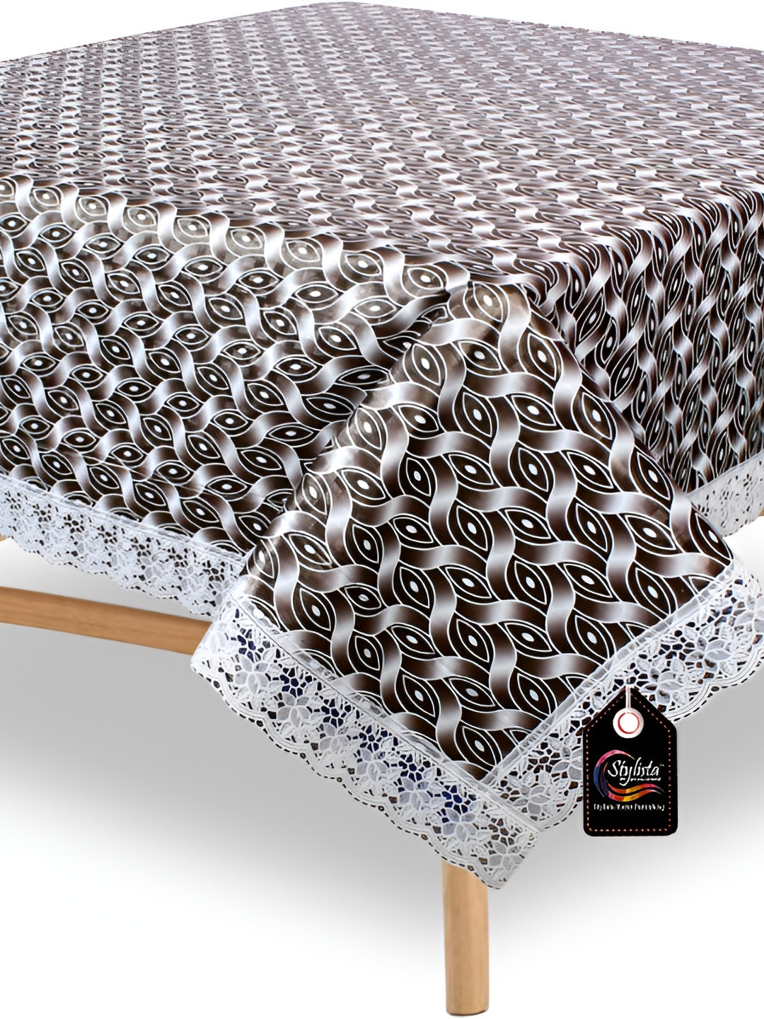 

Stylista Grey 2 Pieces Printed Waterproof Table Cover