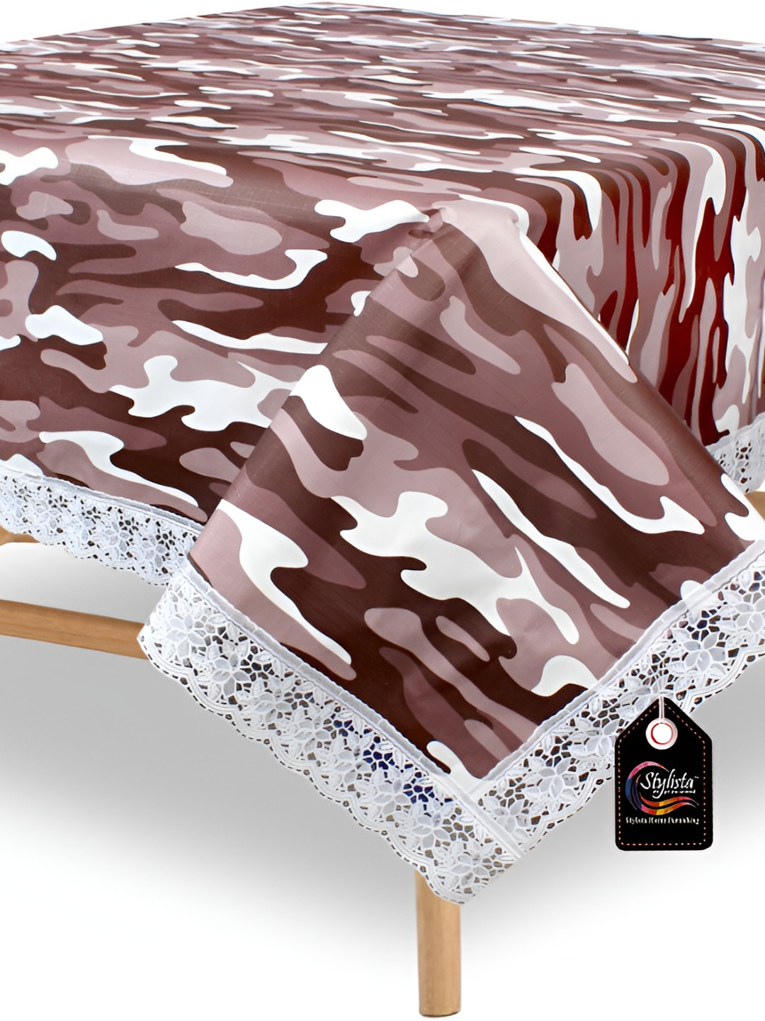 

Stylista Brown & White Abstract Waterproof 4 Seater Table Cover