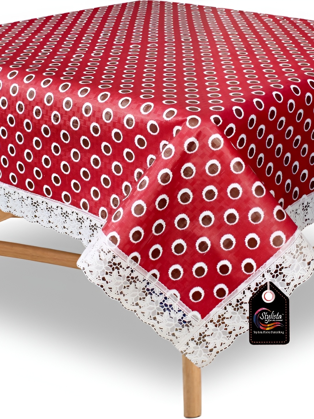 

Stylista Red Printed Waterproof 2-Seater Table Cover