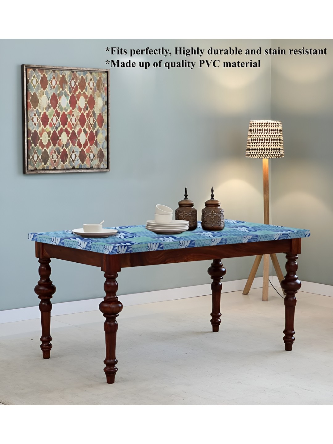 

Stylista Blue & White Floral Waterproof 4 Seater Elasticated Table Cover