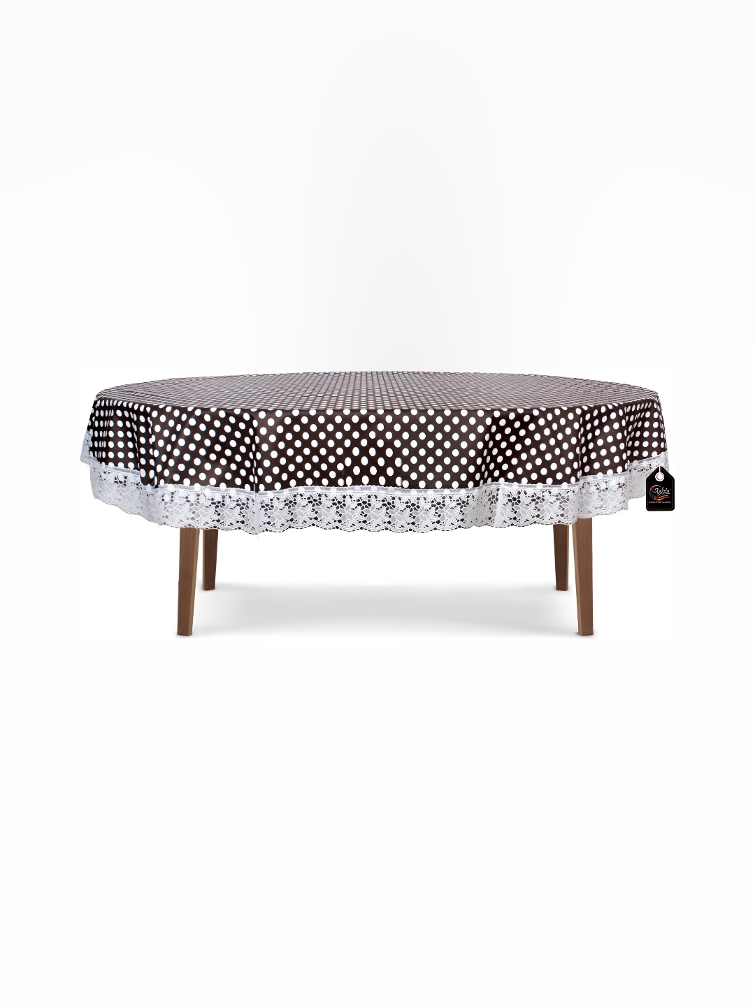 

Stylista Black & White Geometric Waterproof Oval 12-Seater Table Cover
