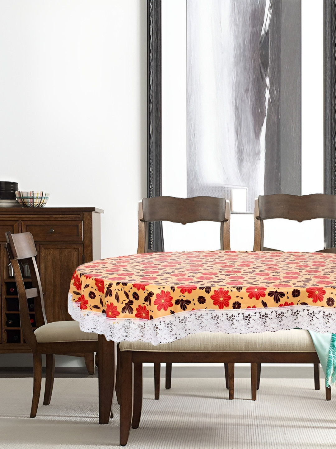 

Stylista Orange Waterproof Oval 8-Seater Table Cover