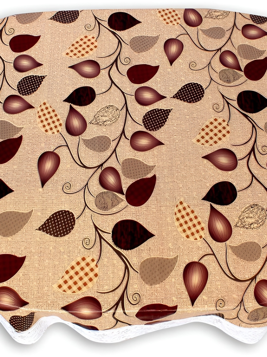 

Stylista Beige & Maroon Floral Waterproof Oval 8 Seater Table Cover