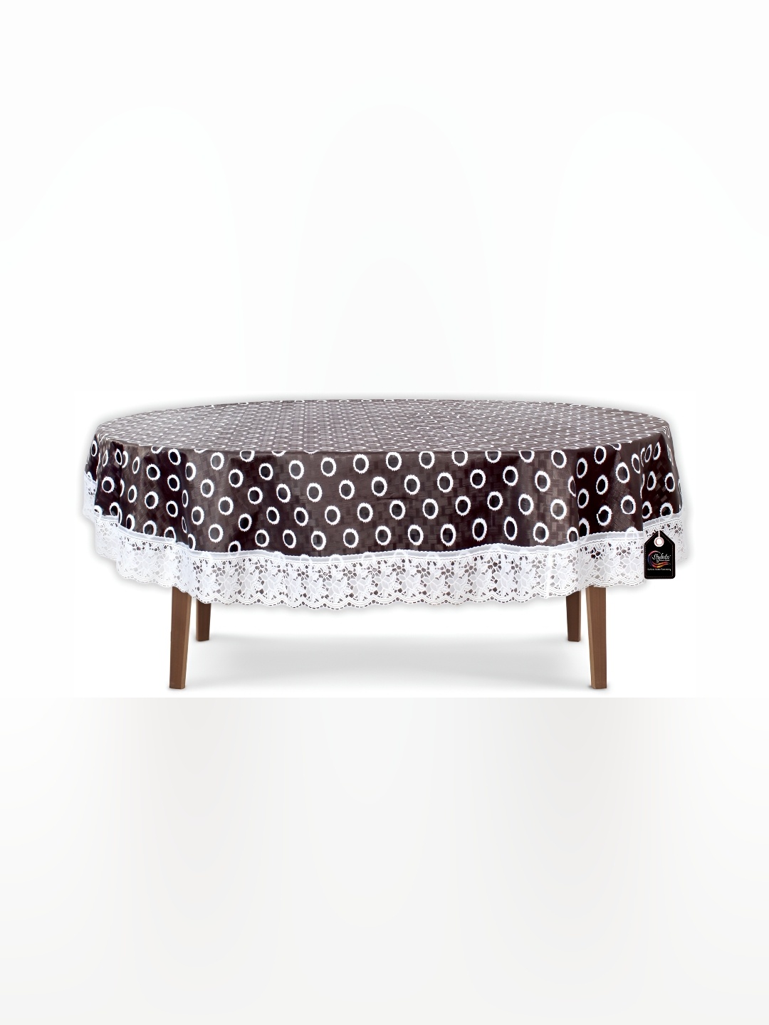

Stylista Black & White Printed Waterproof Oval 2-Seater Table Cover