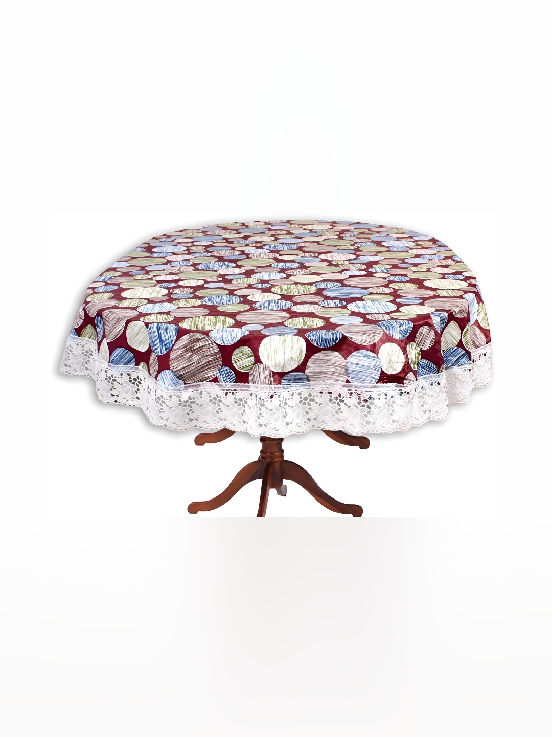 

Stylista Maroon & Brown Geometric Printed Waterproof Table Cover