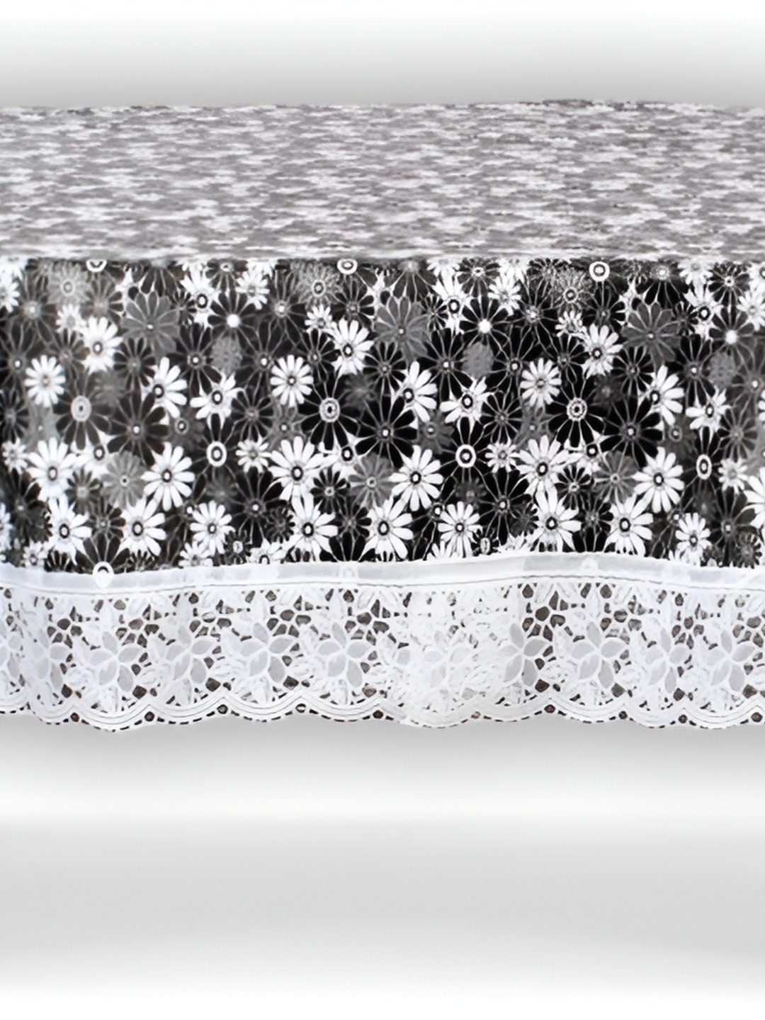 

Stylista Grey & White Waterproof Floral Print Oval 2 Seater Table Cover