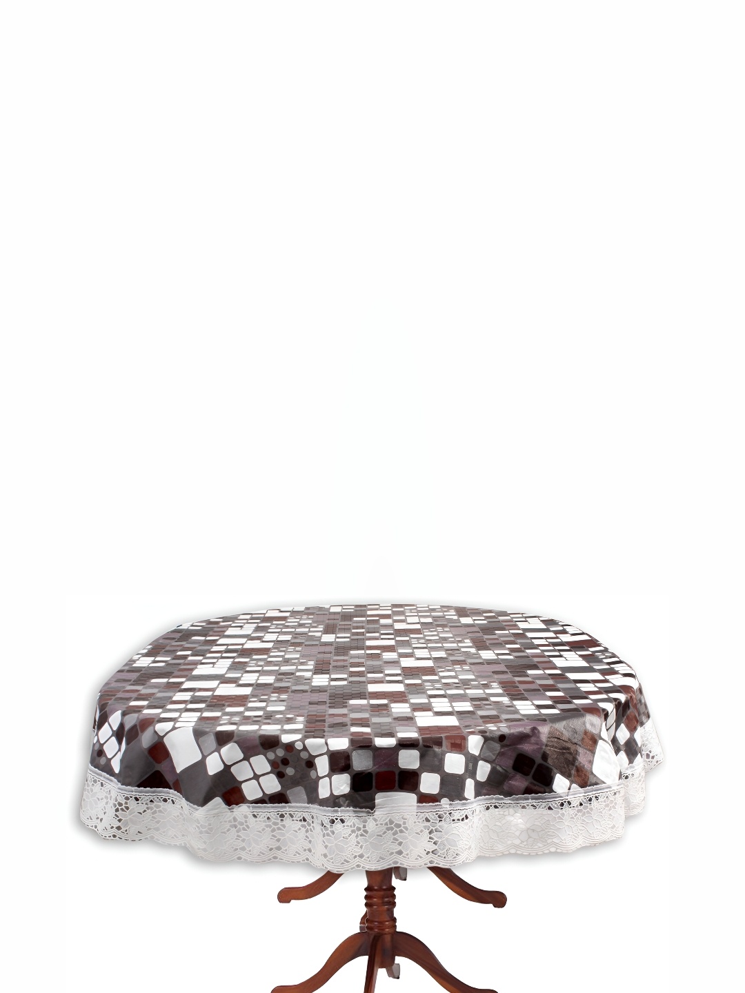 

Stylista Grey & White Abstract Printed Waterproof Oval 2-Seater Table Cover