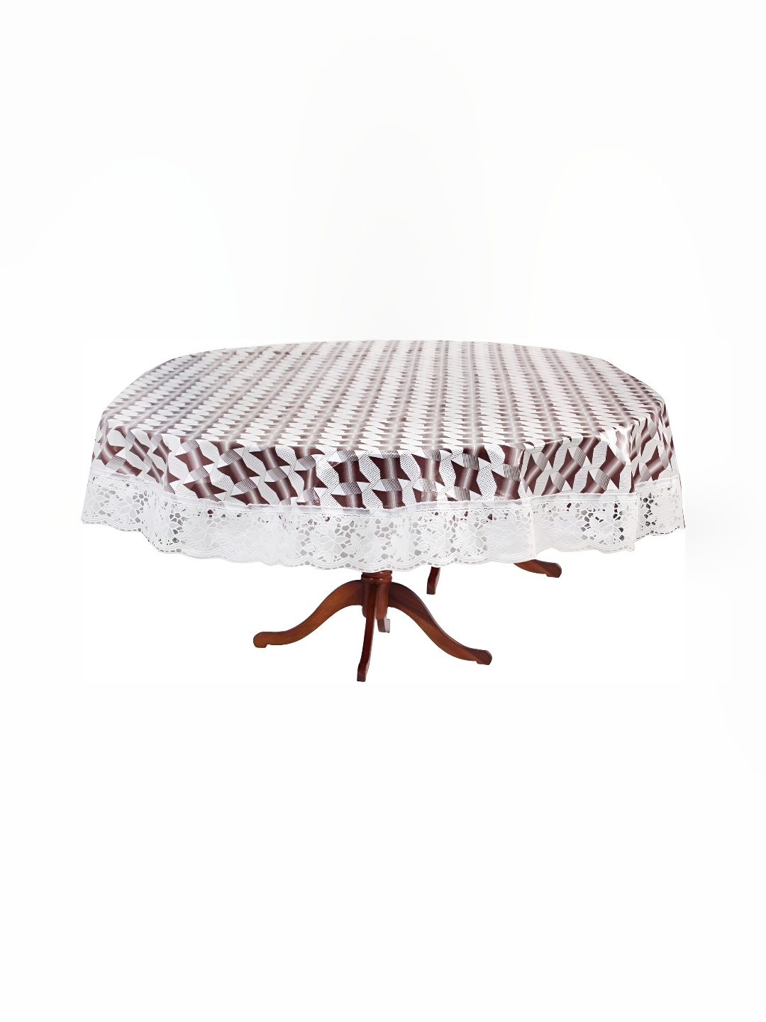 

Stylista Brown & Off White Printed Waterproof Oval 10 Seater Table Cover