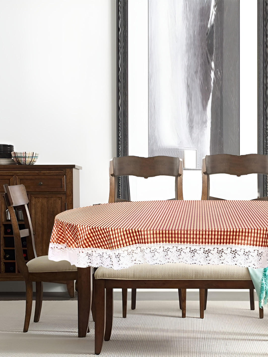 

Stylista Brown Waterproof Oval 8-Seater Table Cover, Orange