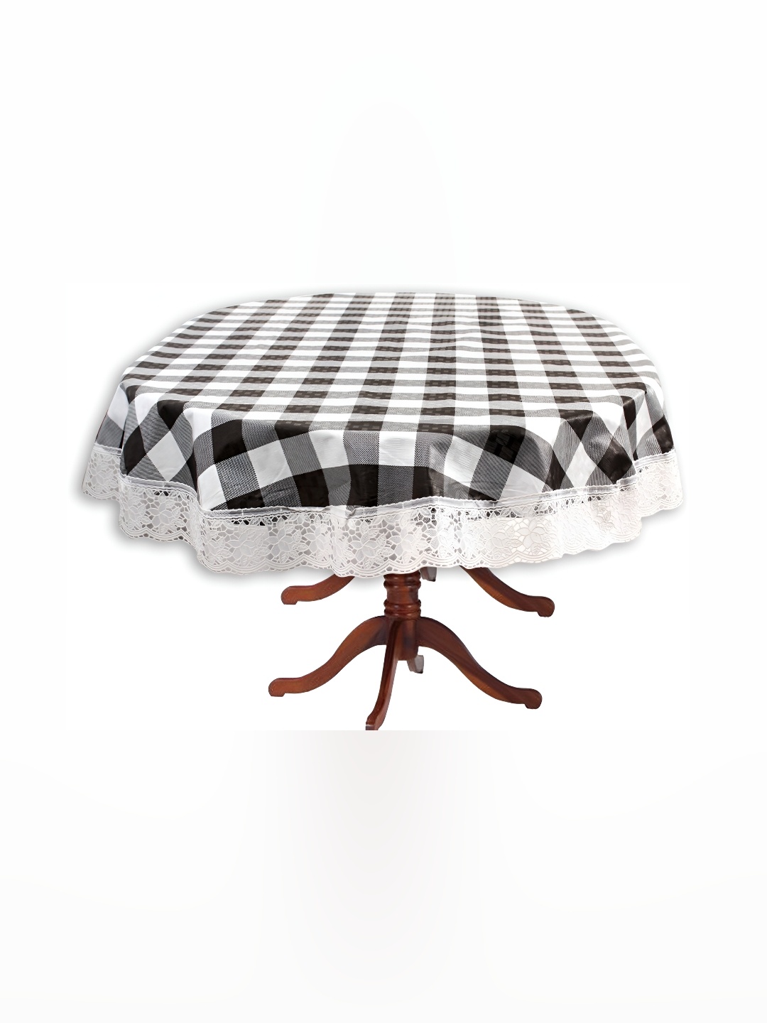 

Stylista Black & White Checked Waterproof Oval 12-Seater Table Cover