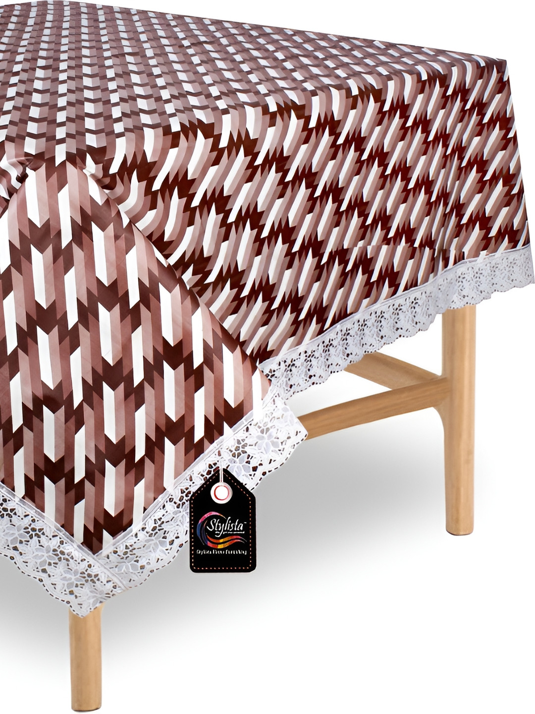 

Stylista Maroon & White Square Waterproof 2-Seater Table Cover