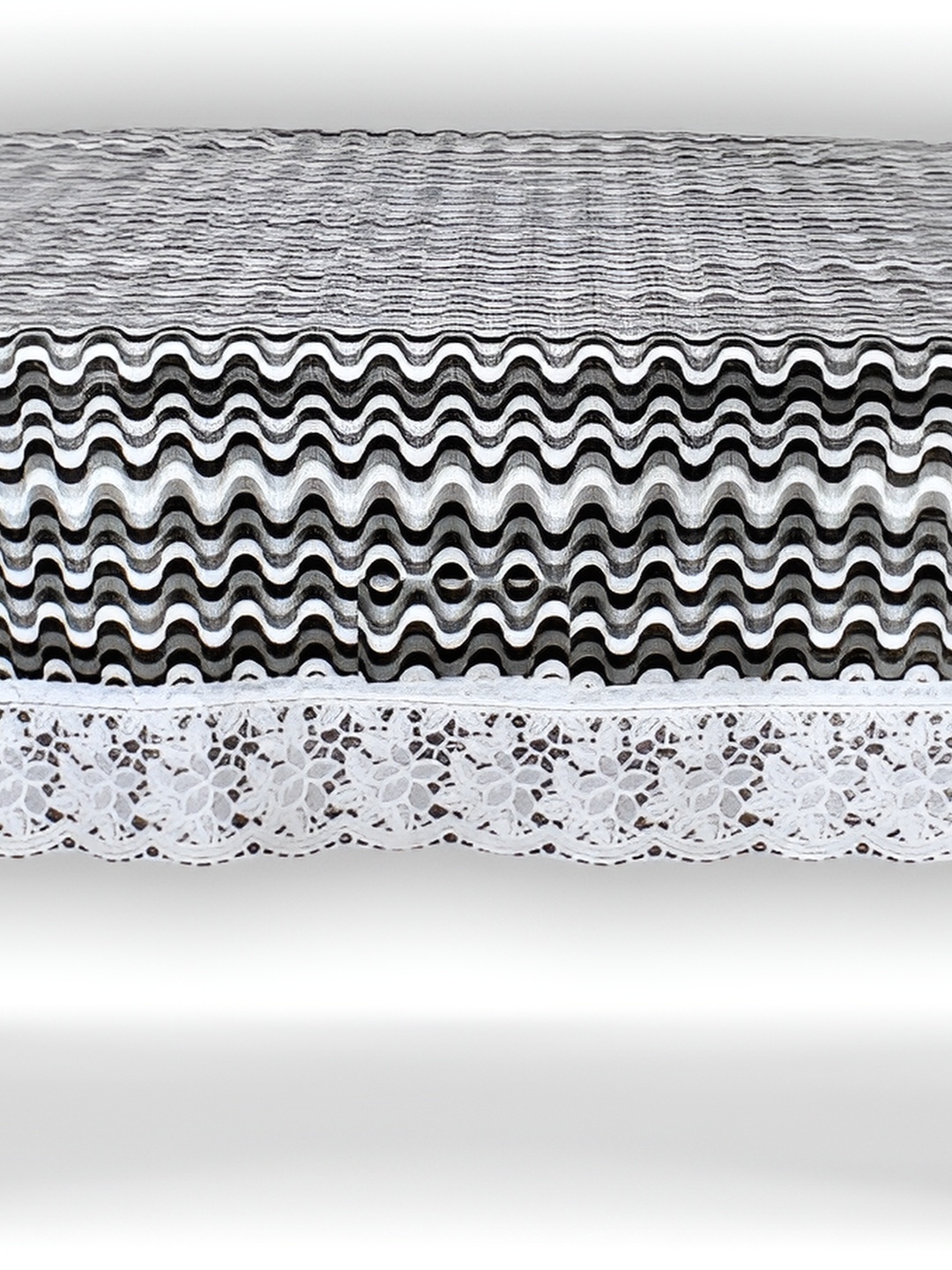 

Stylista White & Black Waterproof Geometric Print Oval 8 Seater Table Cover
