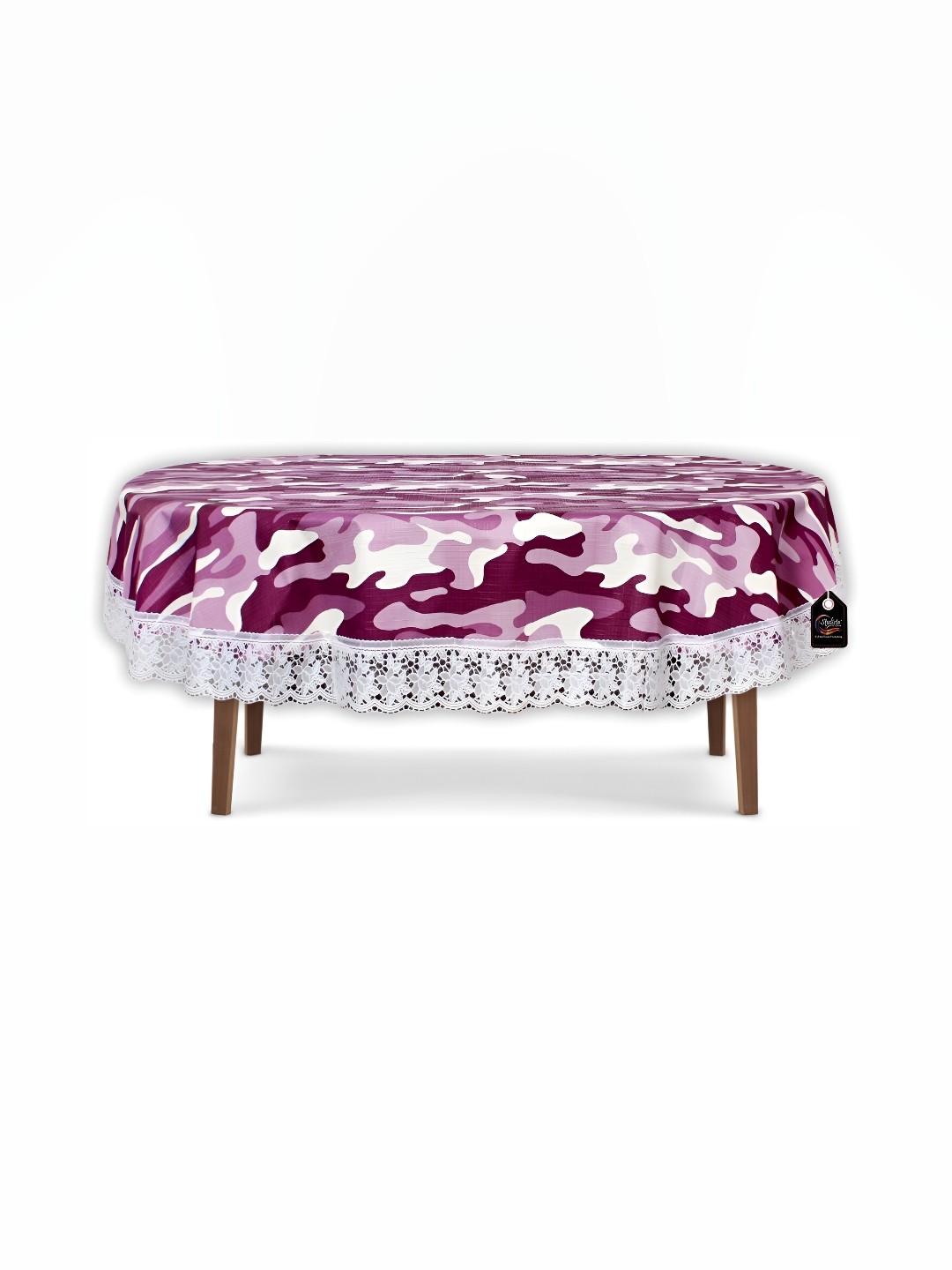 

Stylista Purple Waterproof Plastic Oval 2-Seater Table Cover