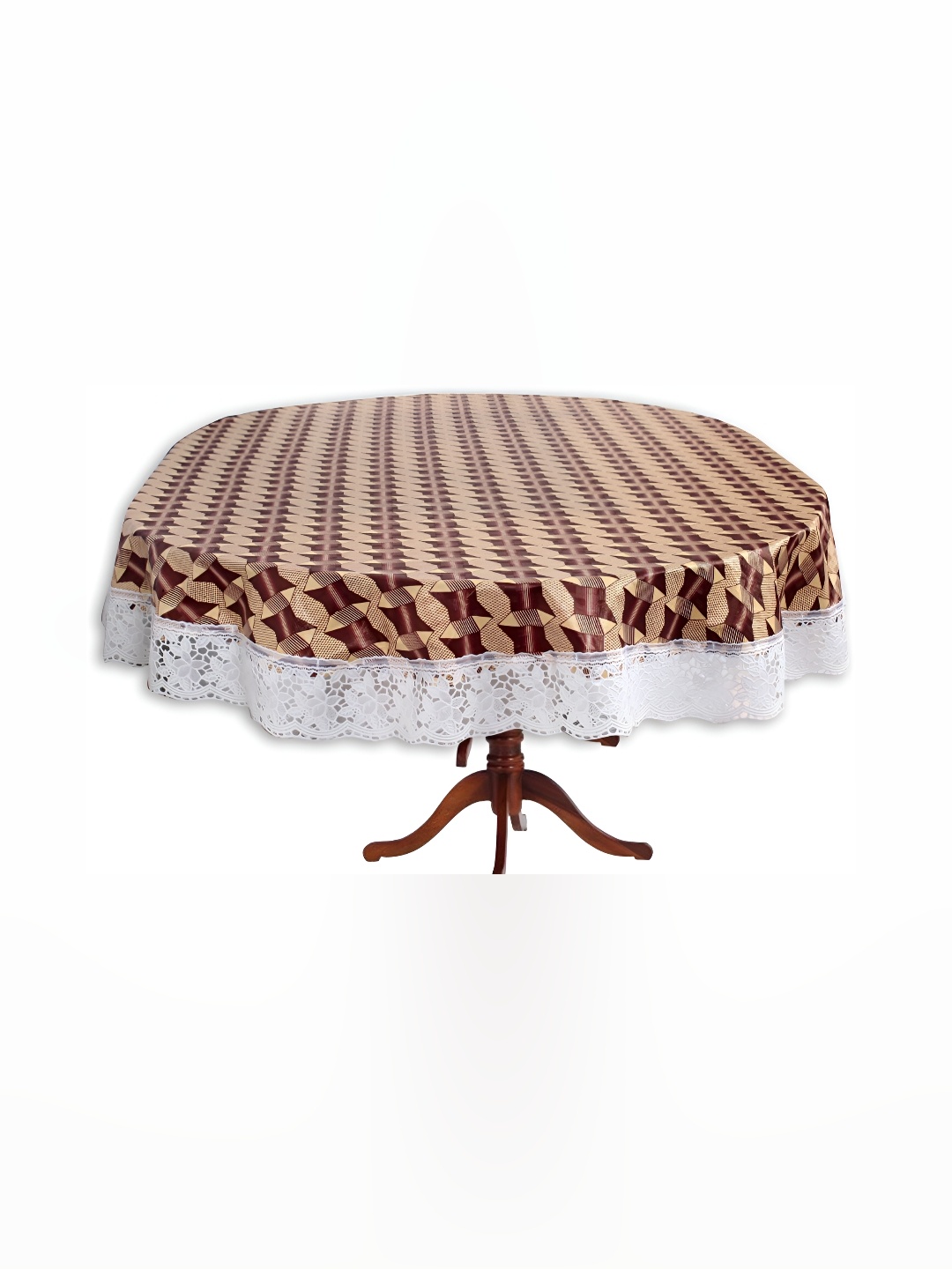 

Stylista Brown & Beige Printed Waterproof Oval Shaped 6 Seater Table Cover