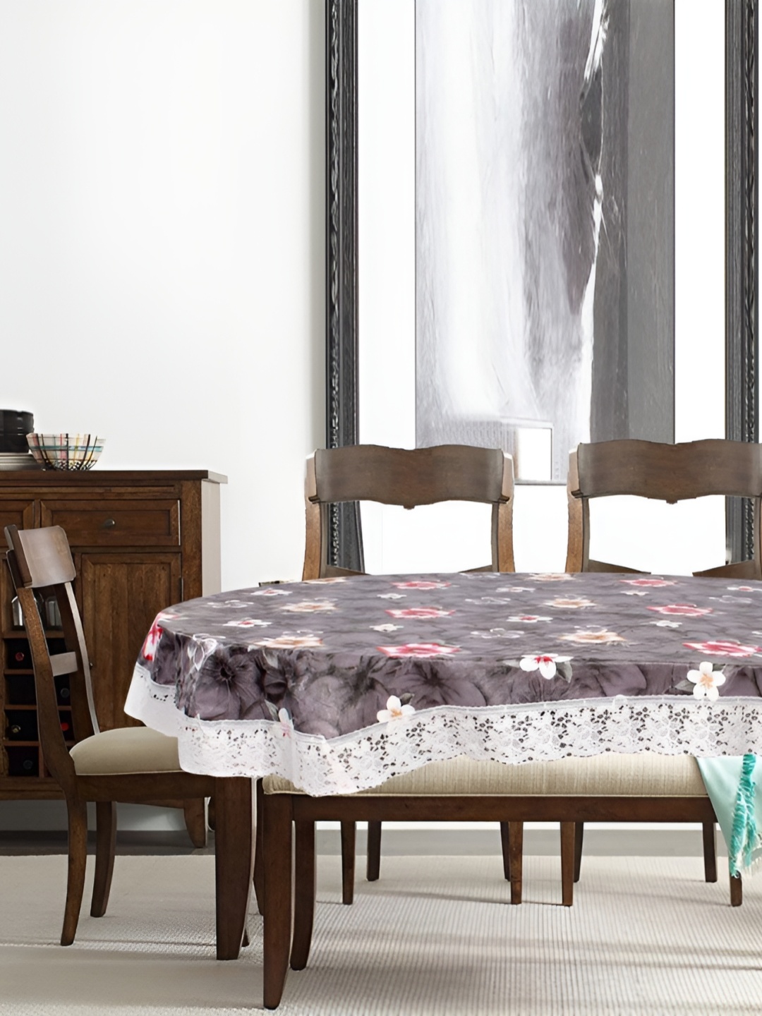 

Stylista Black Waterproof Oval 8-Seater Table Cover, Grey