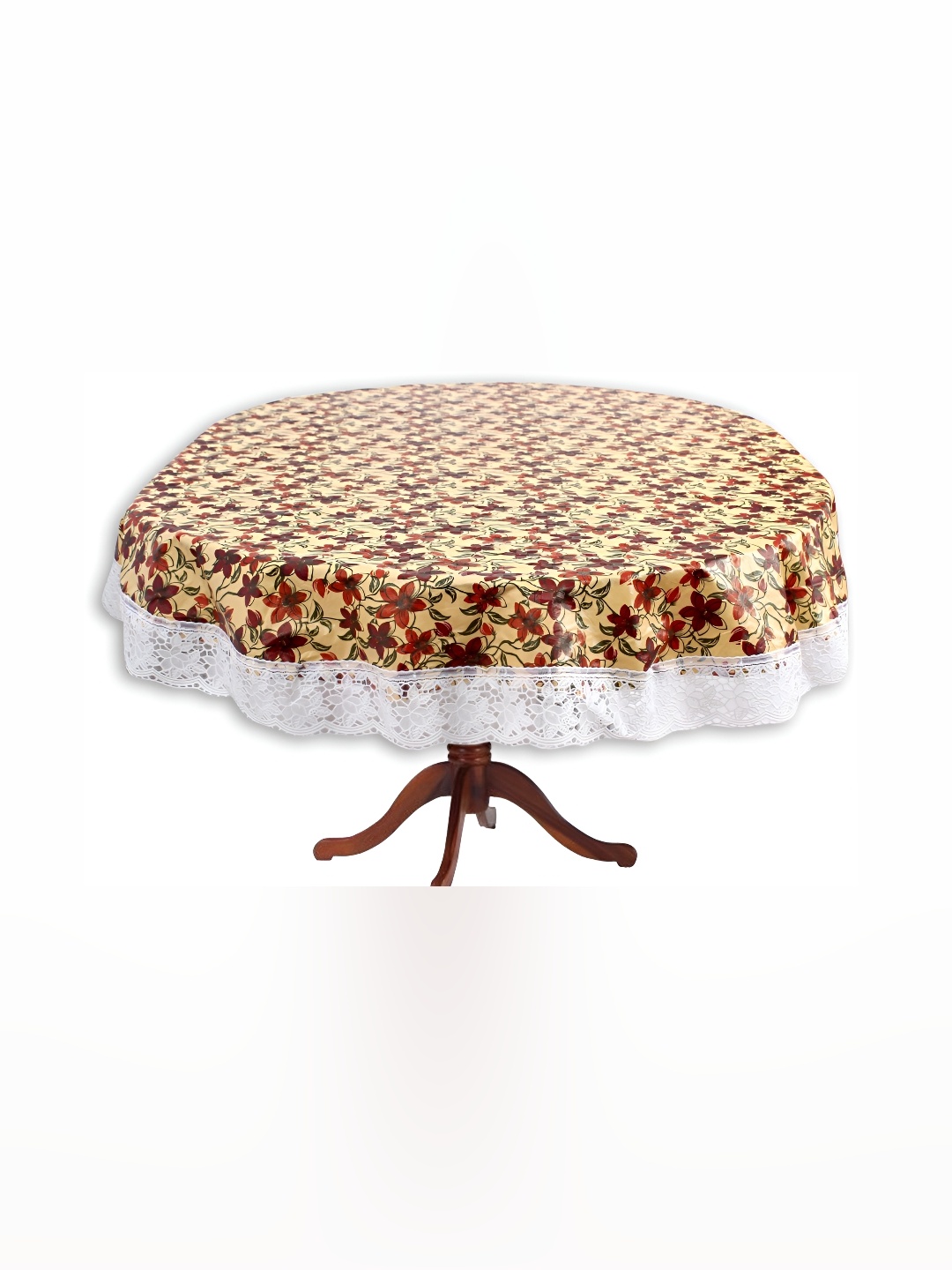 

Stylista Yellow & Green Floral Printed Waterproof 2.74 m x 1.52 m Oval Table Cover