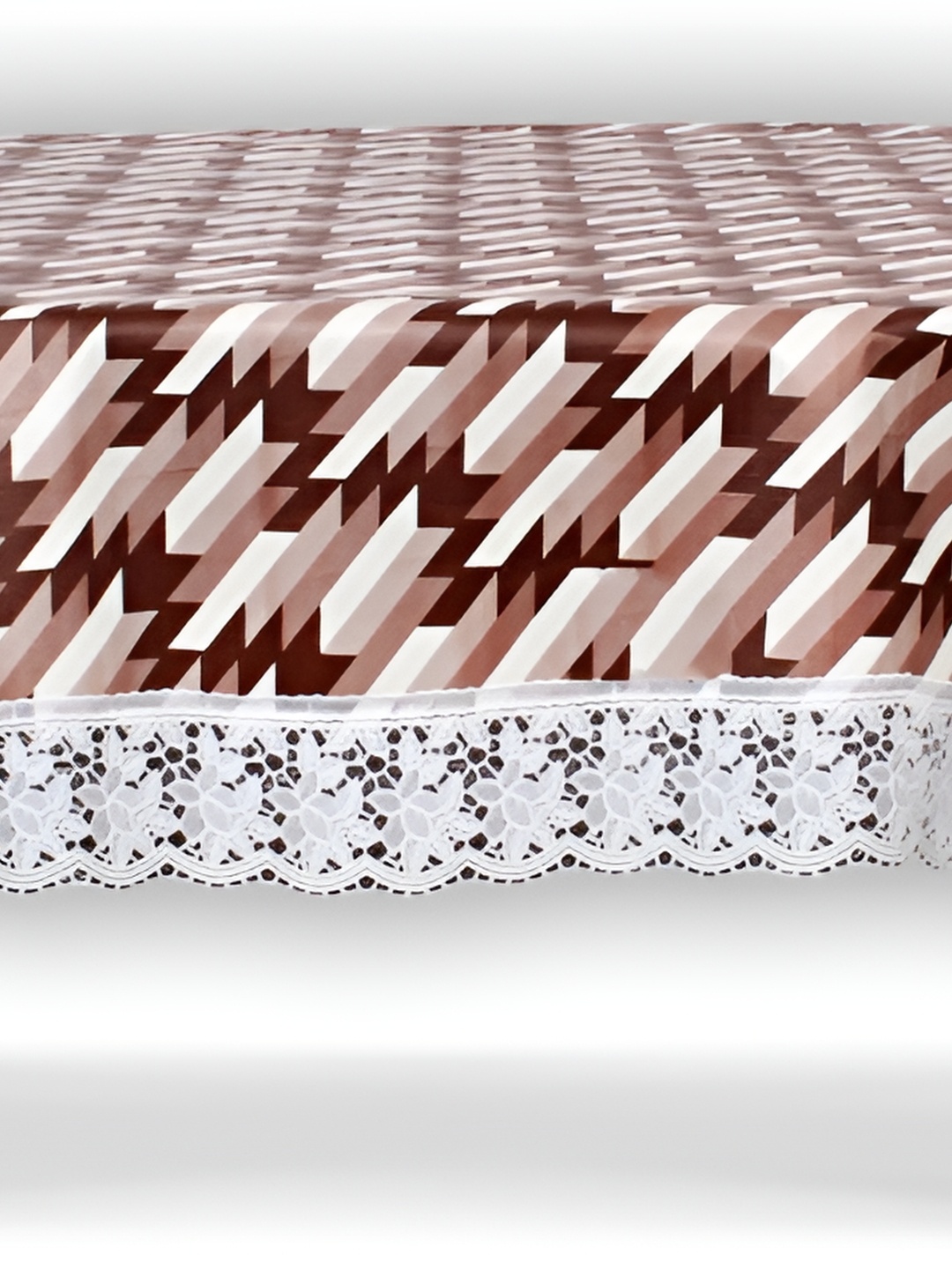 

Stylista Brown Geometric Printed Waterproof Oval 6-Seater Table Cover