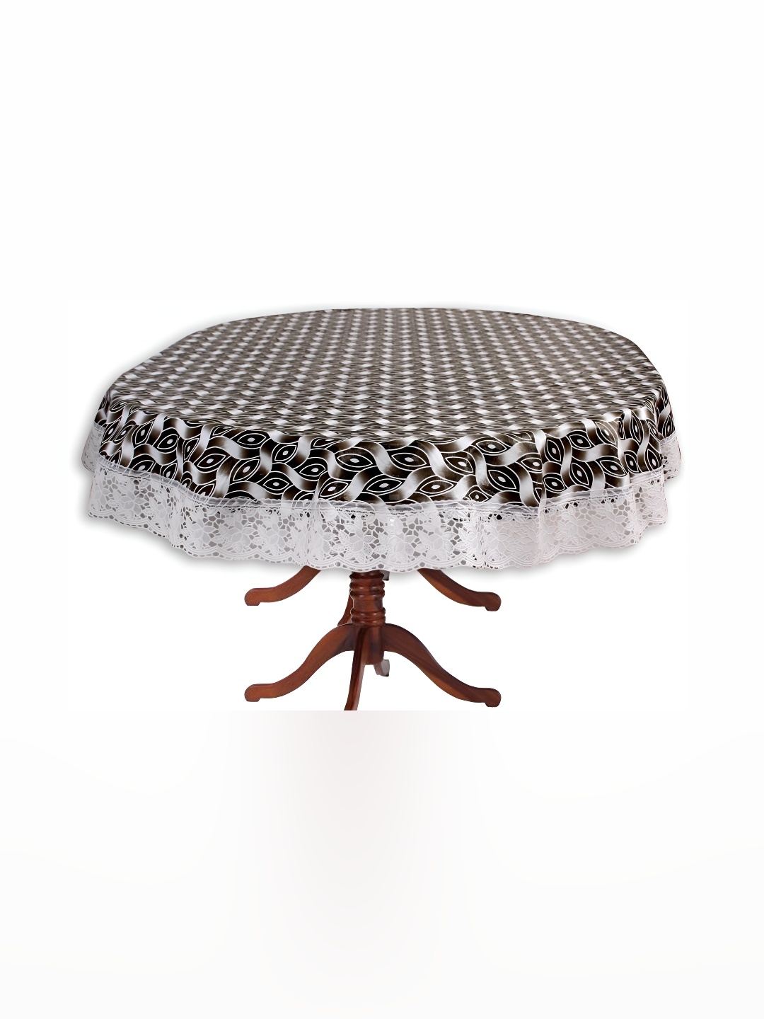 

Stylista Brown & White Waterproof Oval 12 Seater Table Cover