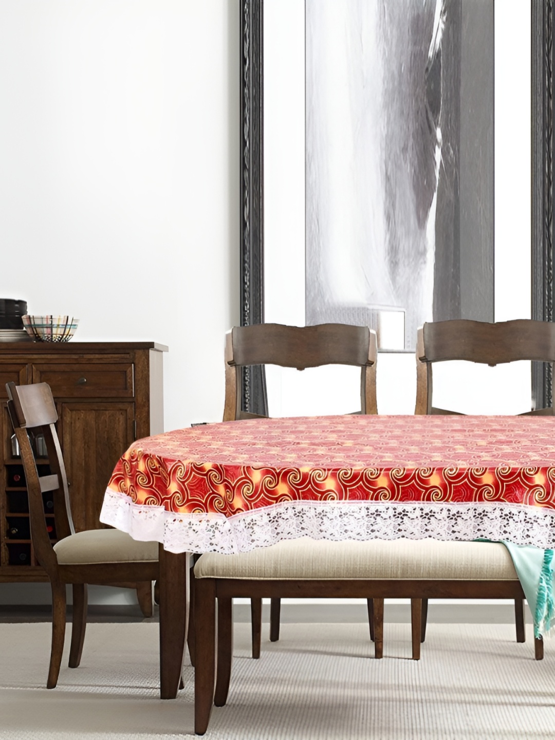 

Stylista Red Waterproof Oval 8-Seater Table Cover
