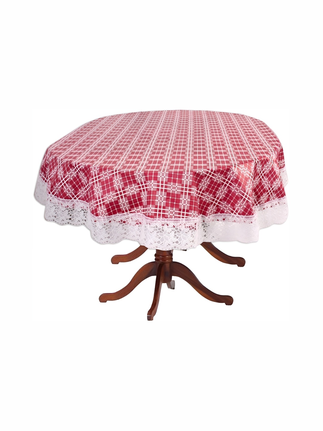 

Stylista Red Waterproof Geometric Print Oval 10 Seater Table Cover