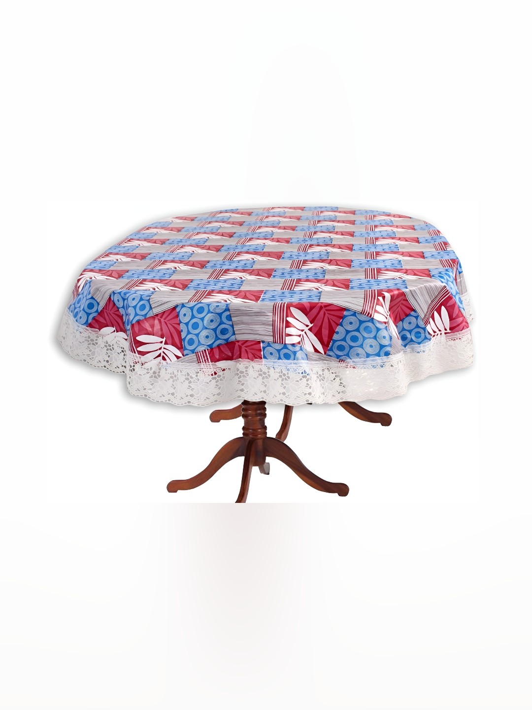 

Stylista Blue & Red Floral Waterproof Oval 10 Seater Table Cover