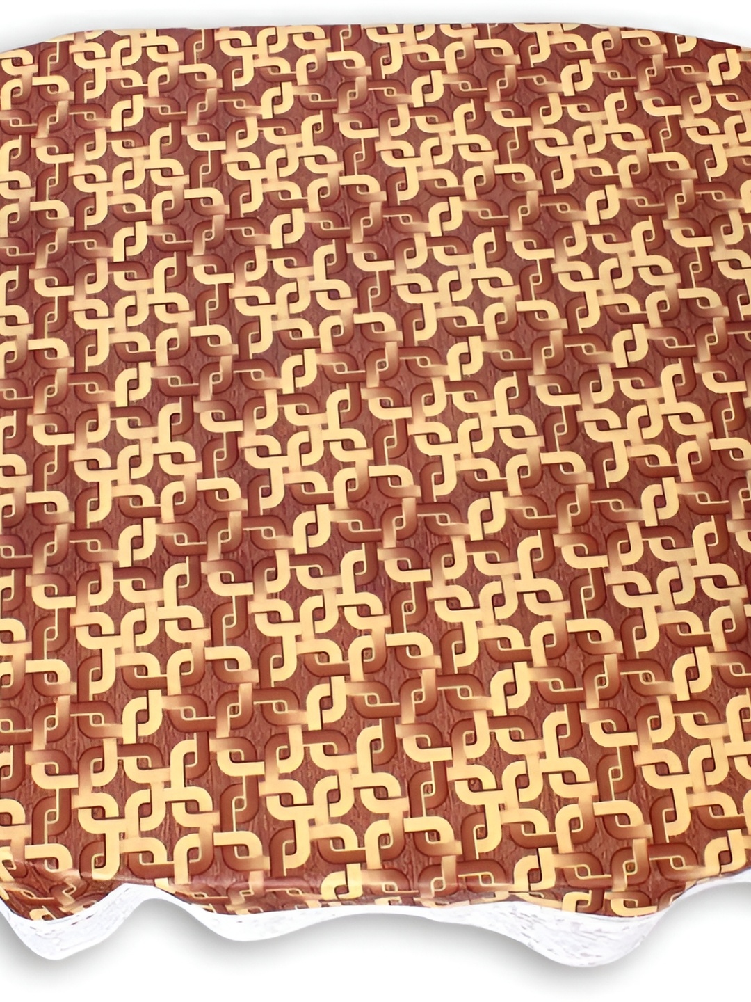 

Stylista Brown & Beige Printed Waterproof 2.72 m x 1.52 m Oval Table Cover