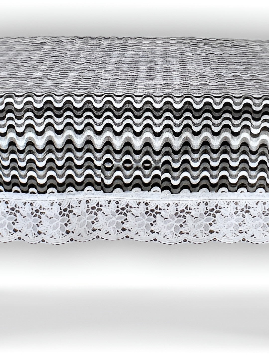 

Stylista White & Black Waterproof Geometric Print Oval 2 Seater Table Cover