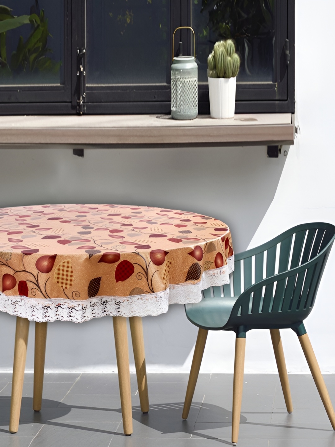 

Stylista Orange & Brown Floral Waterproof Round 2 Seater Table Cover