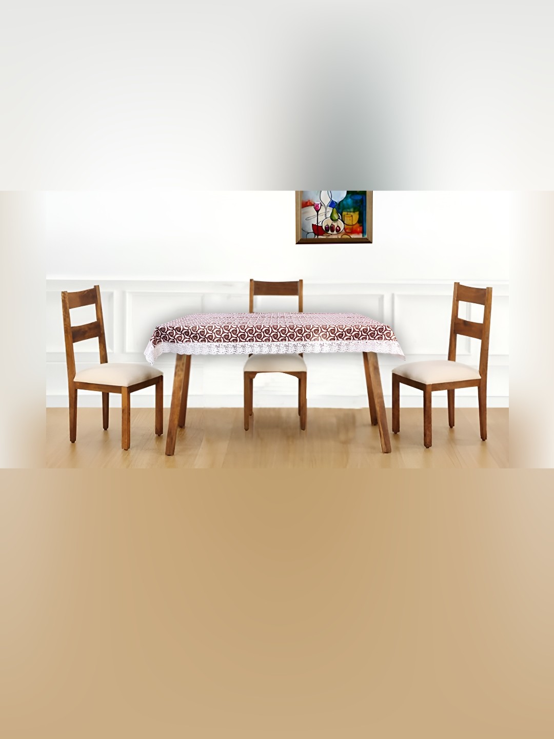 

Stylista Maroon & White Floral Waterproof 4-Seater Table Cover