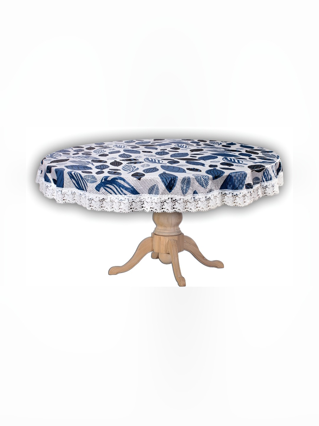 

Stylista White & Blue Waterproof Round 4 Seater Table Cover