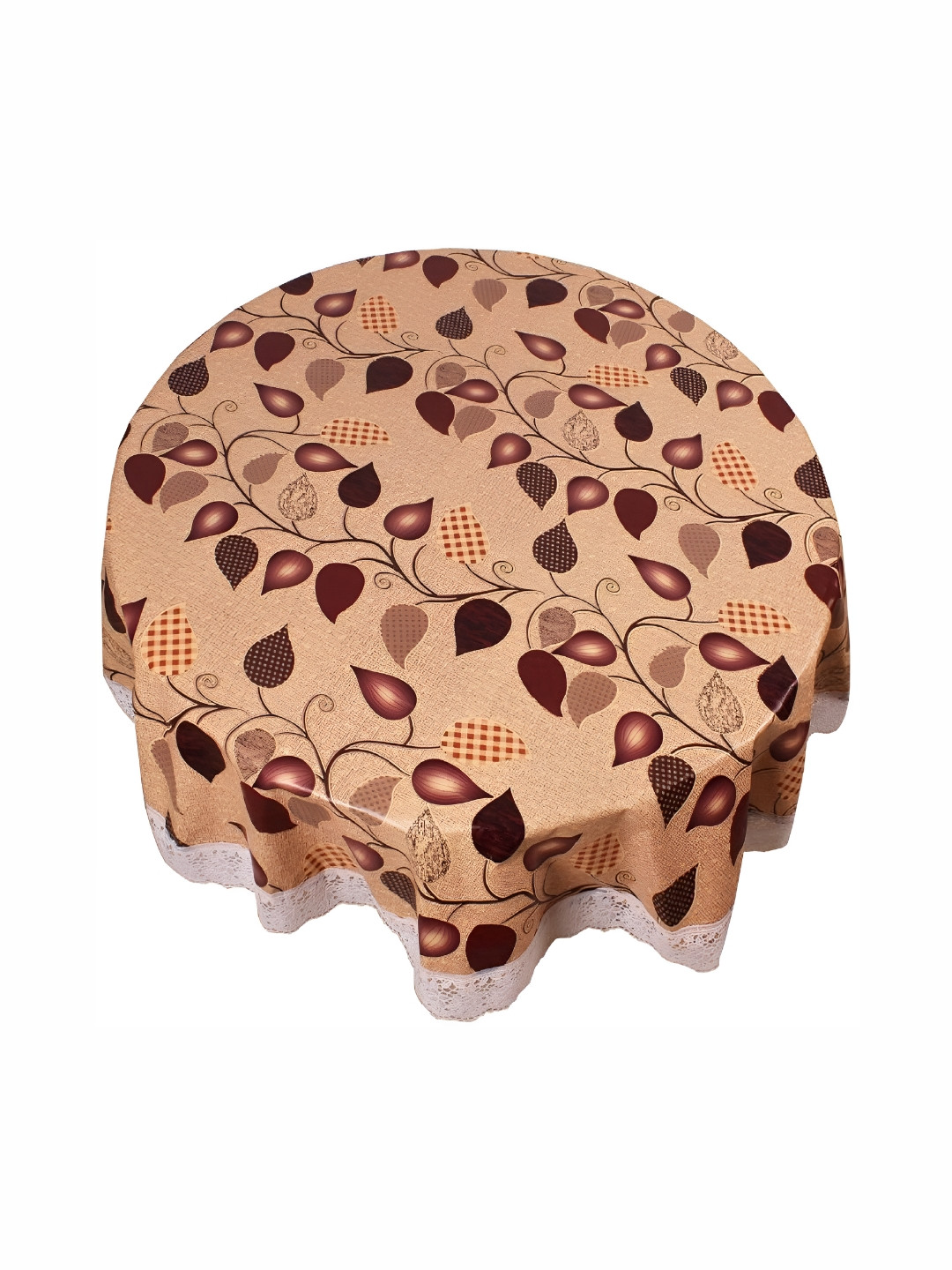 

Stylista Beige & Maroon Floral Waterproof Round 4 Seater Table Cover