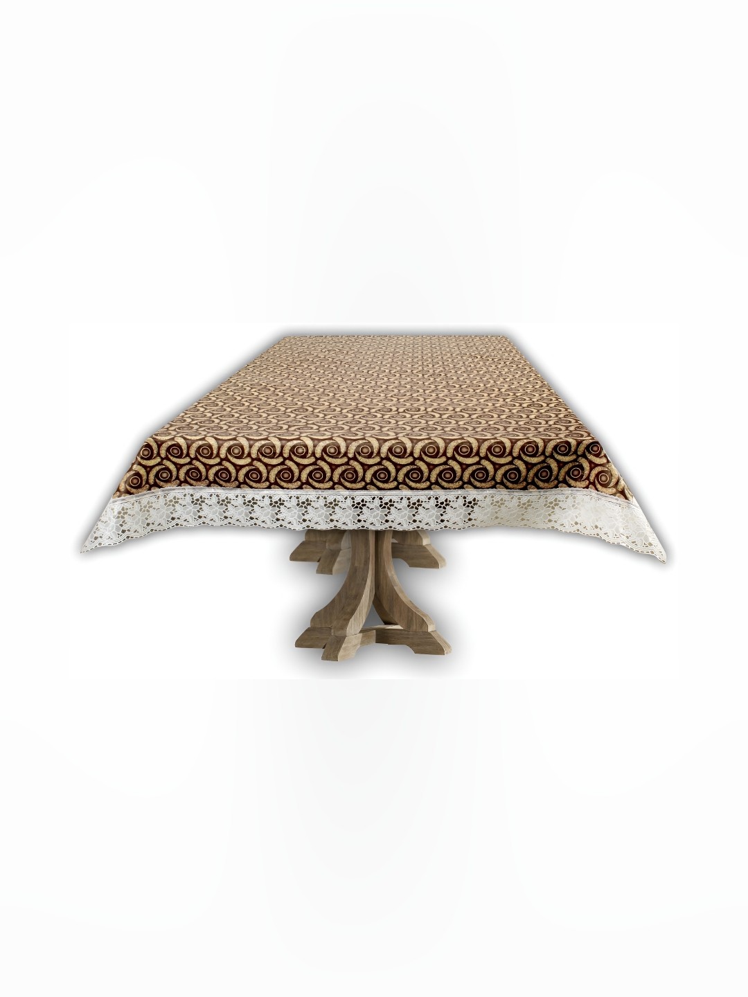 

Stylista Brown & White Floral Printed Waterproof Table Cover