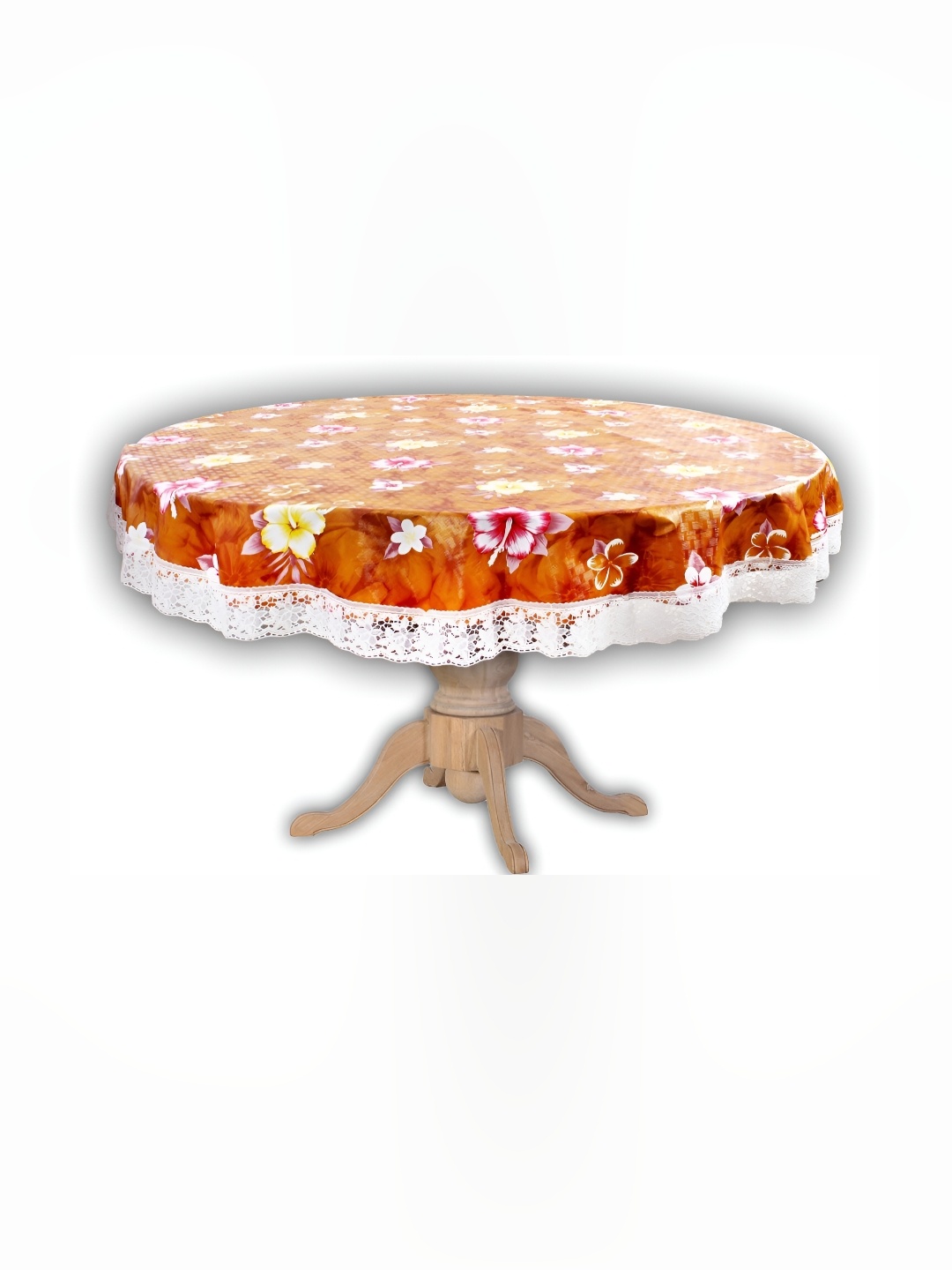 

Stylista Orange & Pink Floral Round Waterproof 4-Seater Table Cover