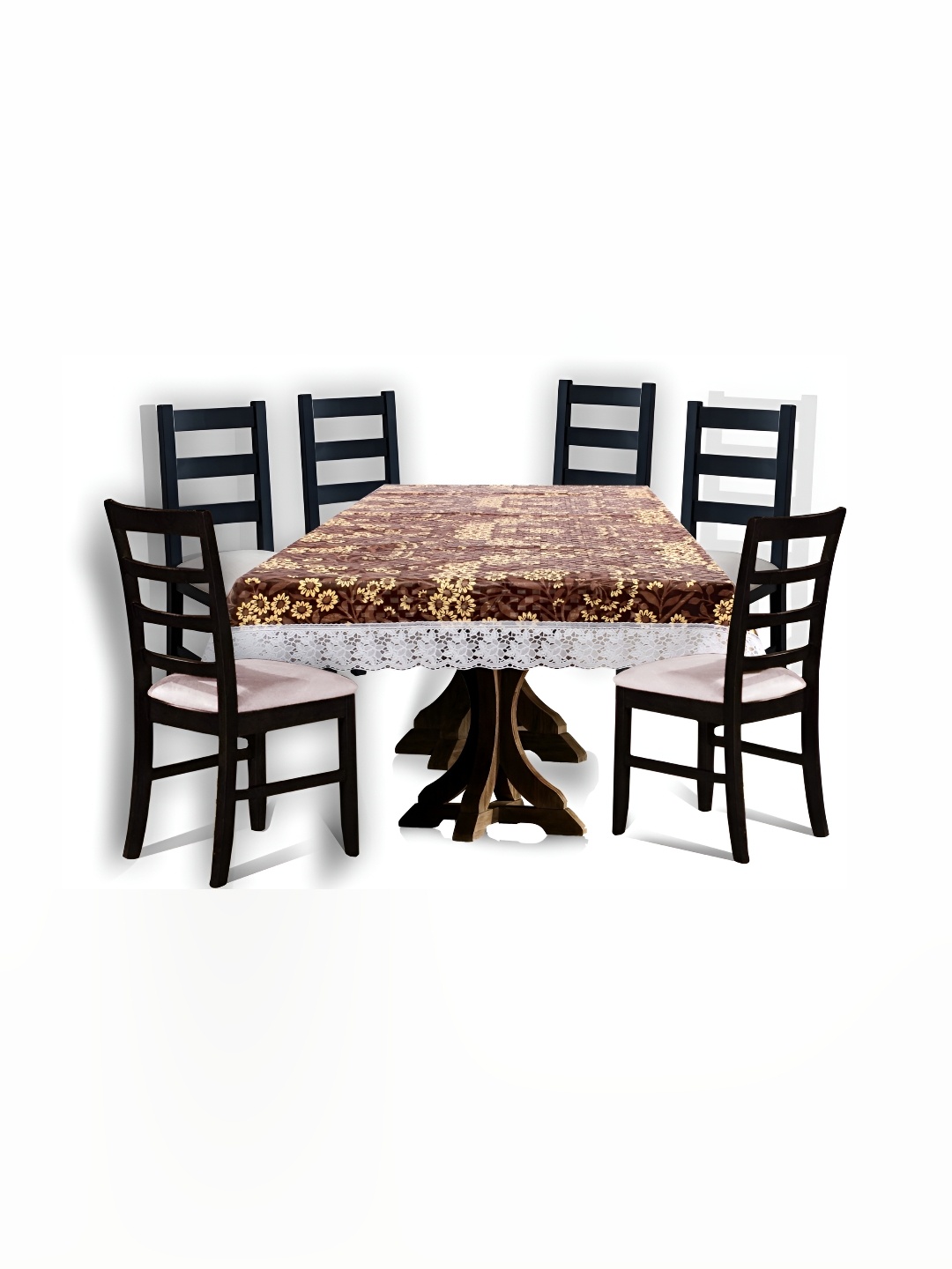 

Stylista Brown Floral Waterproof 6-Seater Table Cover