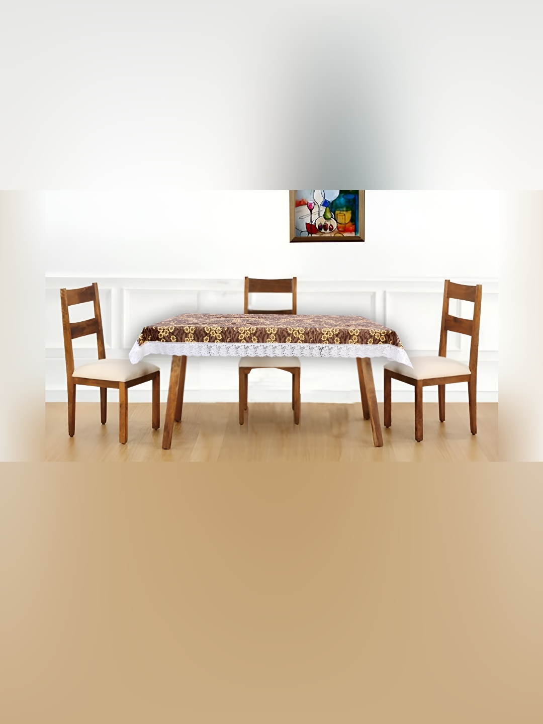 

Stylista Brown & Yellow Floral Printed Waterproof Rectangle Shaped 4 Seater Table Cover