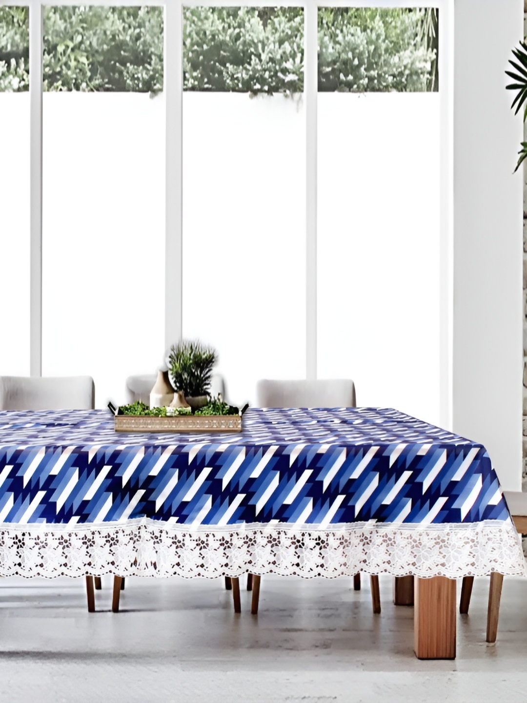 

Stylista Blue 8 Pieces Printed Waterproof Table Cover