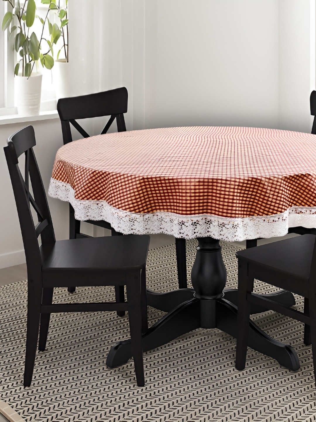 

Stylista Brown 8 Pieces Checked Waterproof Table Cover