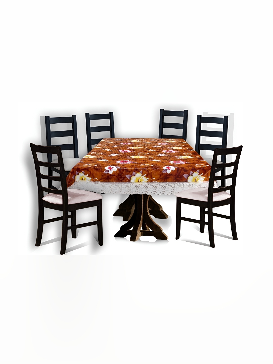 

Stylista Brown & White Floral Printed Waterproof Rectangular 6 Seater Table Cover